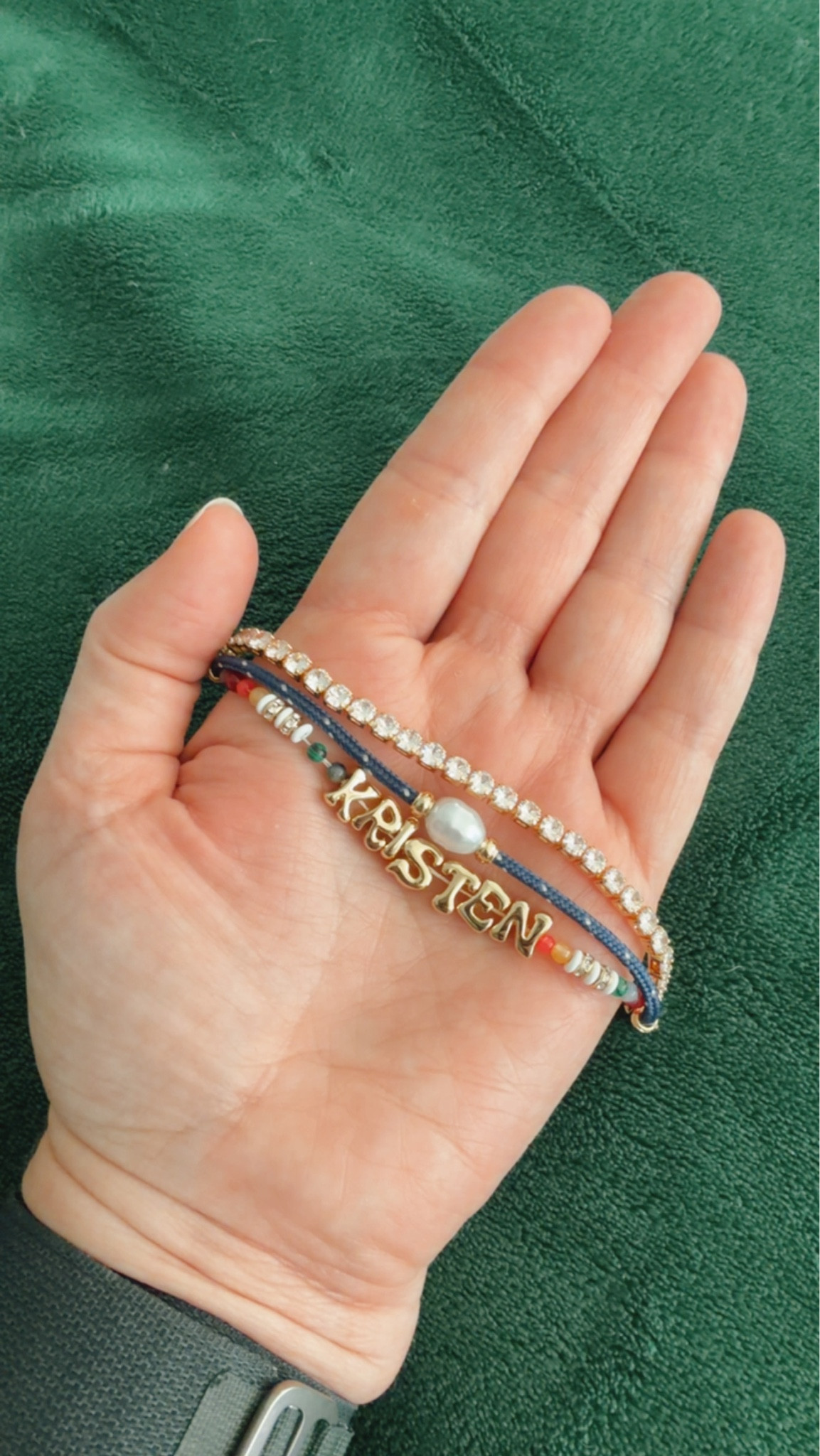 A closer look at this gorgeous bracelet from BaubleBar!! It is one bracelet with these three different tiers and it can be customized specifically for you! The bracelet is $52! 

#LTKValentine