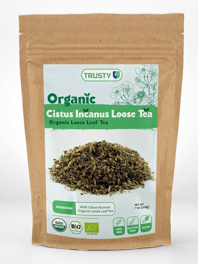 TRUSTY Cistus Loose Tea 7oz (200g) – Premium Wild Incanus Organic Leaf – Herbal Tea Loose Lea... | Amazon (US)