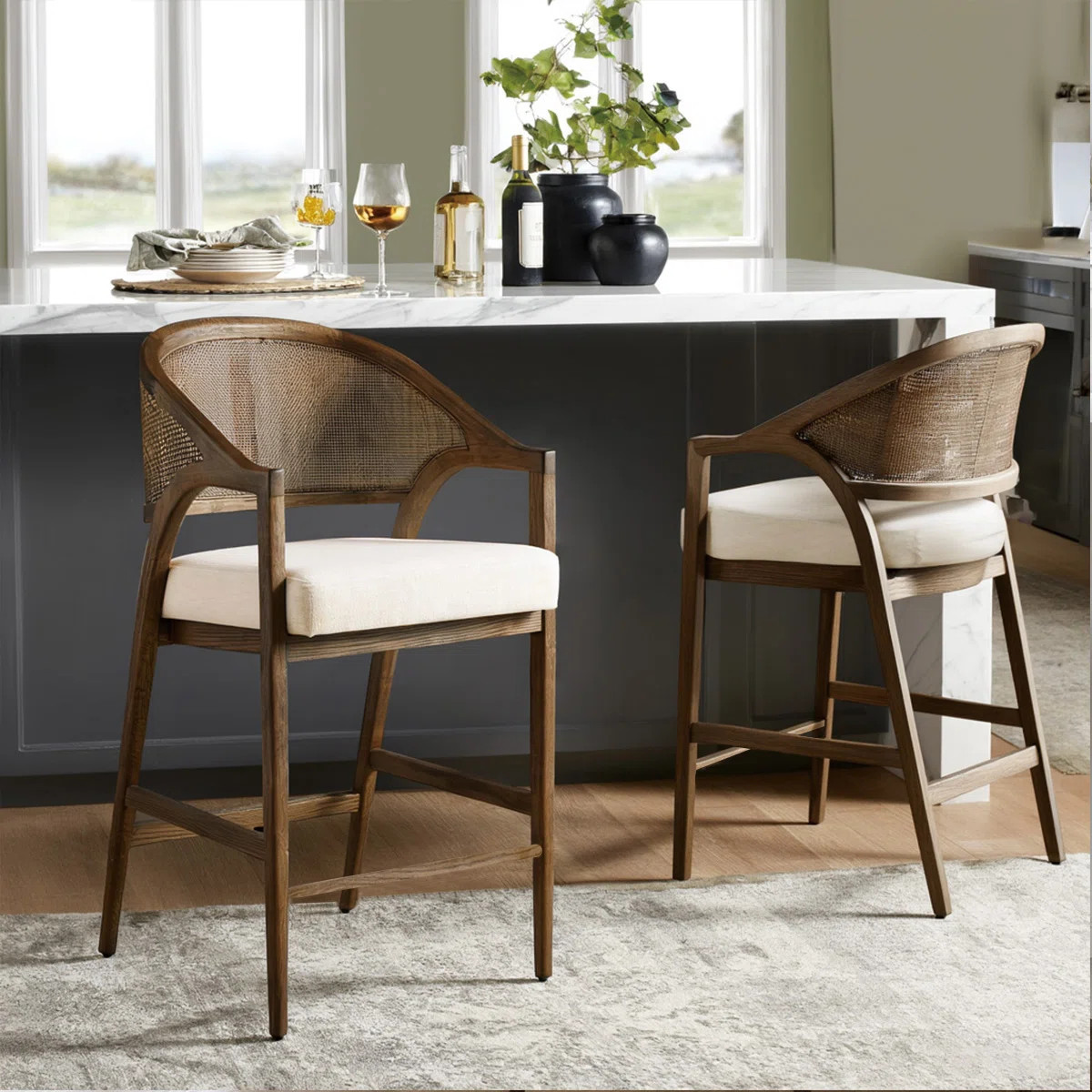 Foam Padding Wing Back Accent Bar Stools (Set of 2) | Wayfair North America