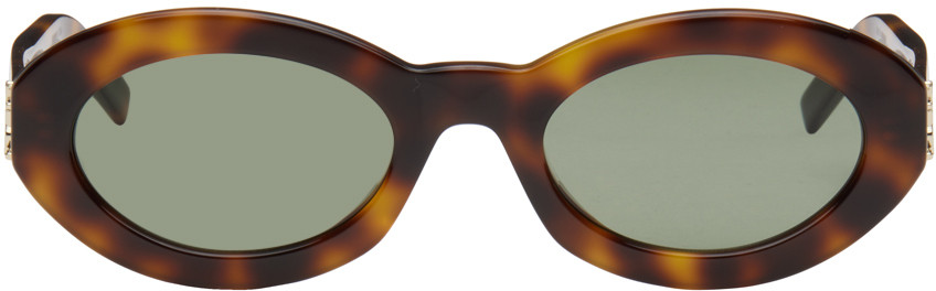 Saint Laurent Brown SL M136 Sunglasses | SSENSE