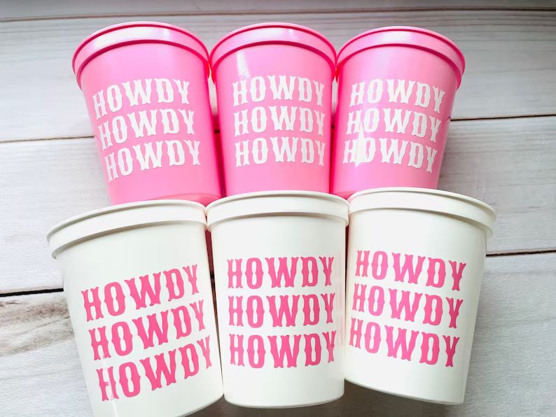 Howdy Cowgirl Party Cups - Cowgirl birthday party, Cowgirl bachelorette party decorations, Cowgir... | Etsy (US)
