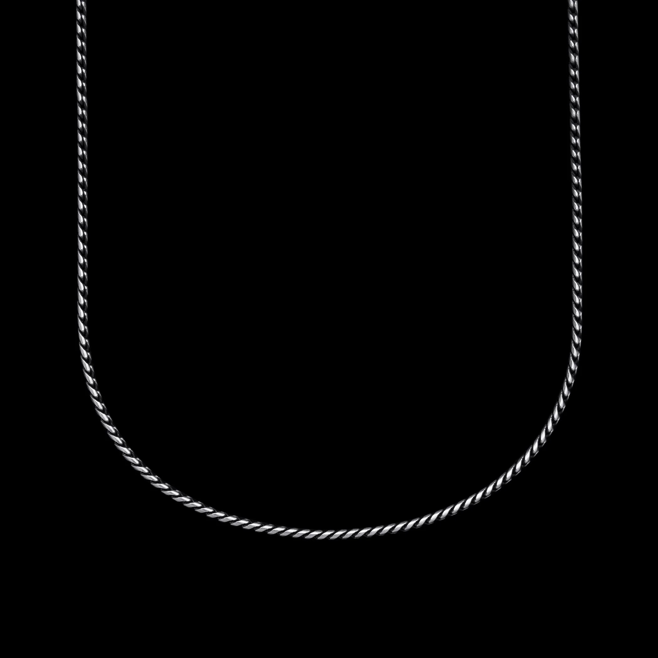Rope Chain Necklace - Sterling Silver 2.2 mm - 19.5” - Oxidized & Polished | LOUPN