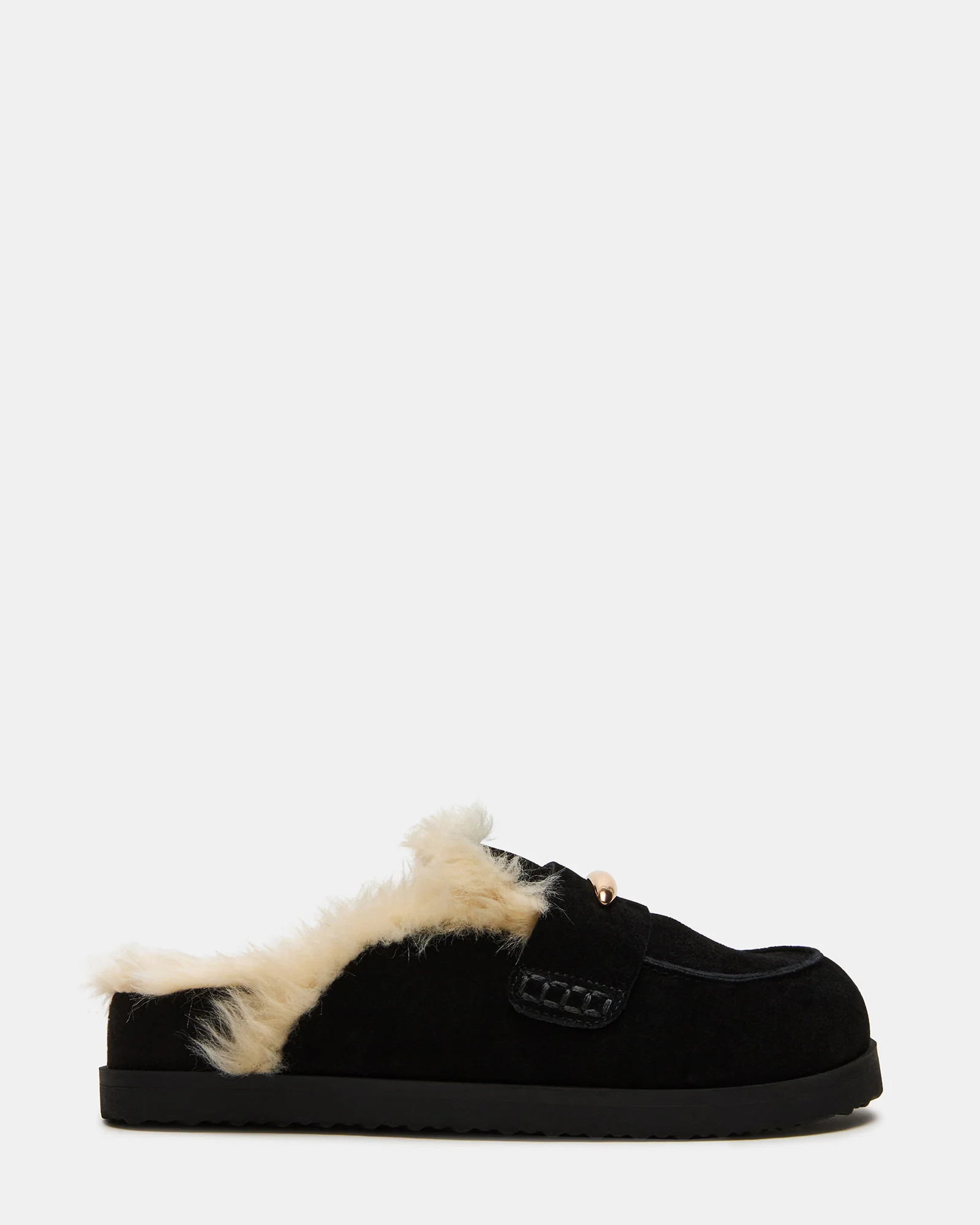 TOBIN FAUX FUR BLACK SUEDE | Steve Madden (US)
