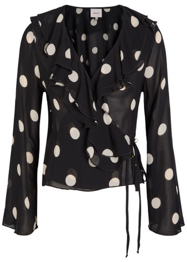 Kilah polka dot silk-georgette wrap blouse | Harvey Nichols