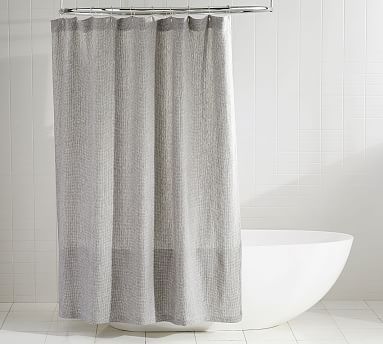 Belgian Flax Linen Waffle Shower Curtain | Pottery Barn (US)