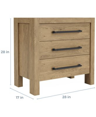 Davie 3-Drawer Nightstand - Macy's | Macy's