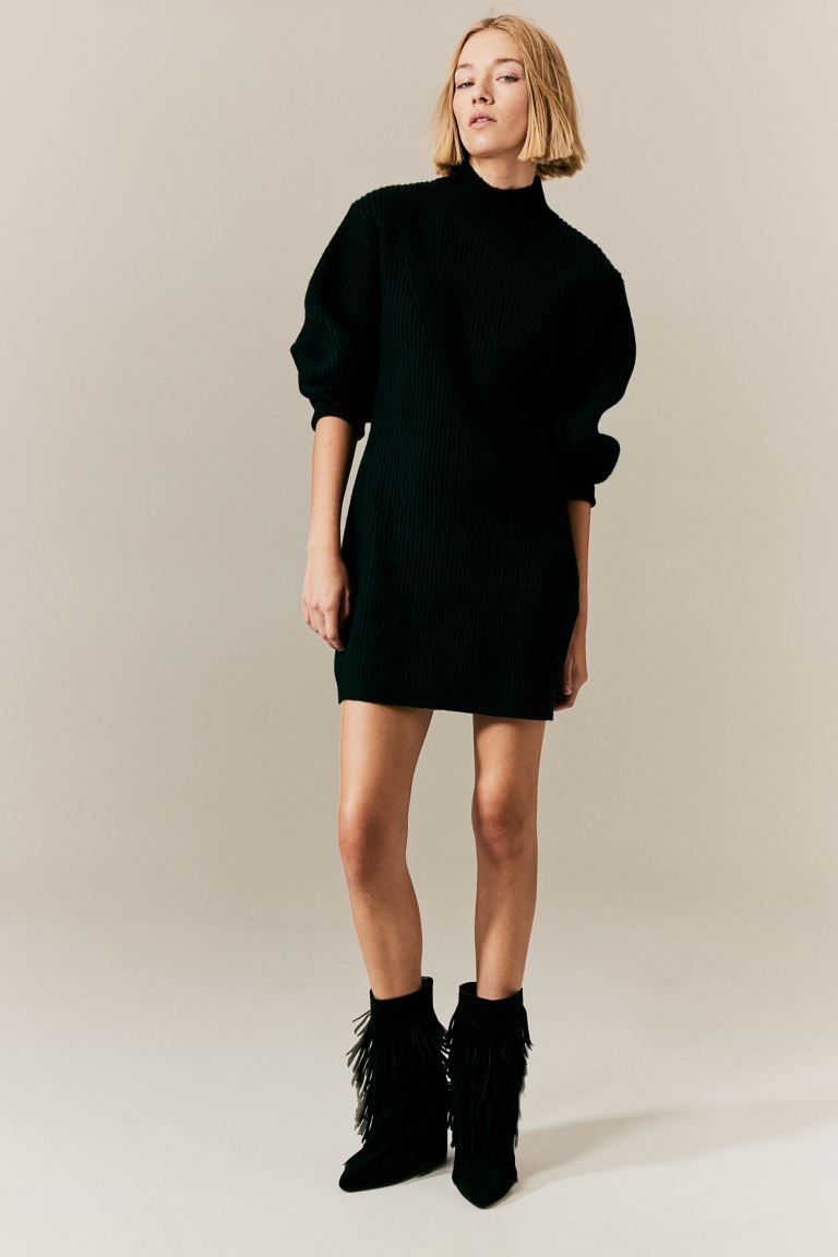 Mock-turtleneck Dress - Black - Ladies | H&M US | H&M (US + CA)