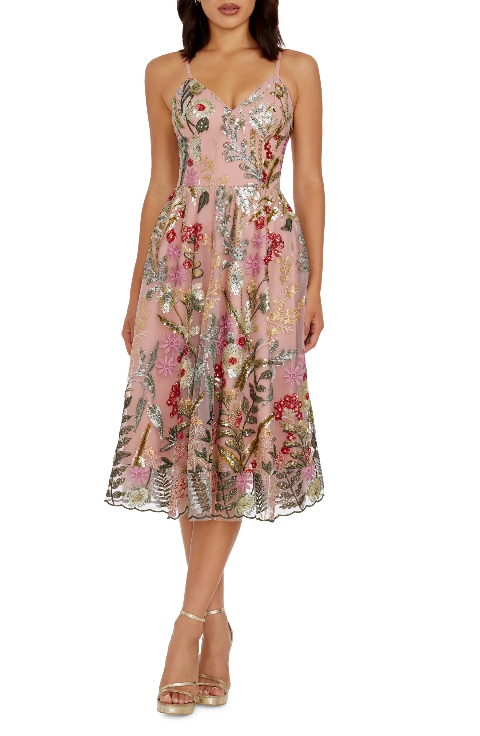 Dress the Population Maren Floral Sequin Sleeveless Dress | Nordstrom | Nordstrom