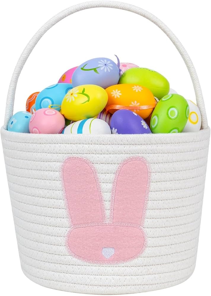 CubesLand Easter Basket for Kids Boys and Girls, Adorable Bunny Basket for Easter Egg Hunts, Soft... | Amazon (US)