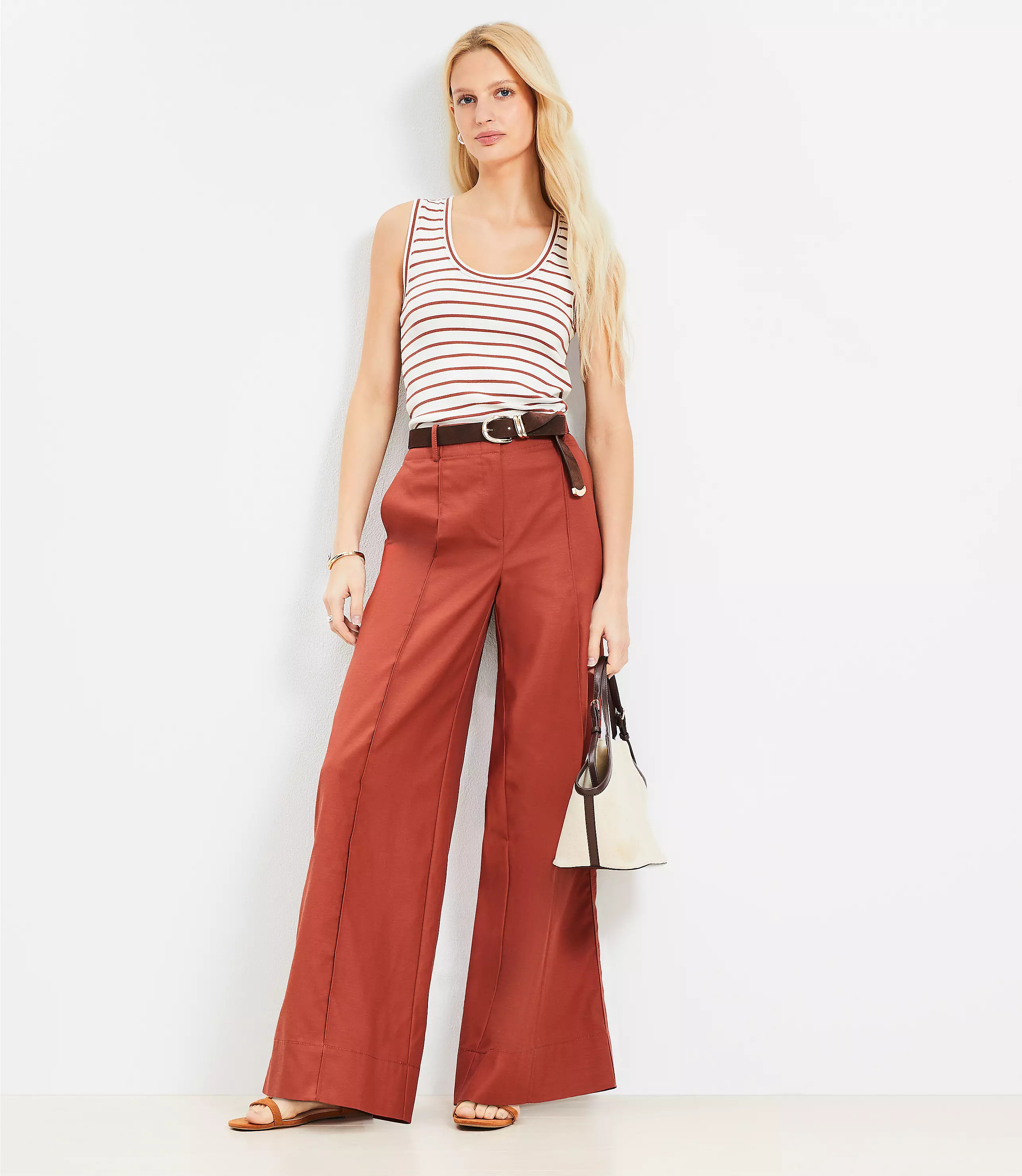 Stripe Perfect Ribbed Scoop Neck Tank Top | LOFT