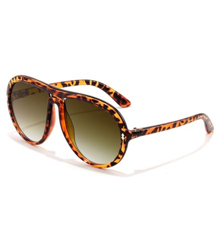 FEISEDY Oversized Aviator Sunglasses for Women Men Vintage 70s Big TR90 Tinted Funky UV400 Shield B0226 Leopard | Amazon (US)