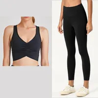 AL Yoga Suits 2 Piece Sports Bras Top+Leggings Front Ruching Wild Things Bra High-Rise Sweatpants... | DHGate