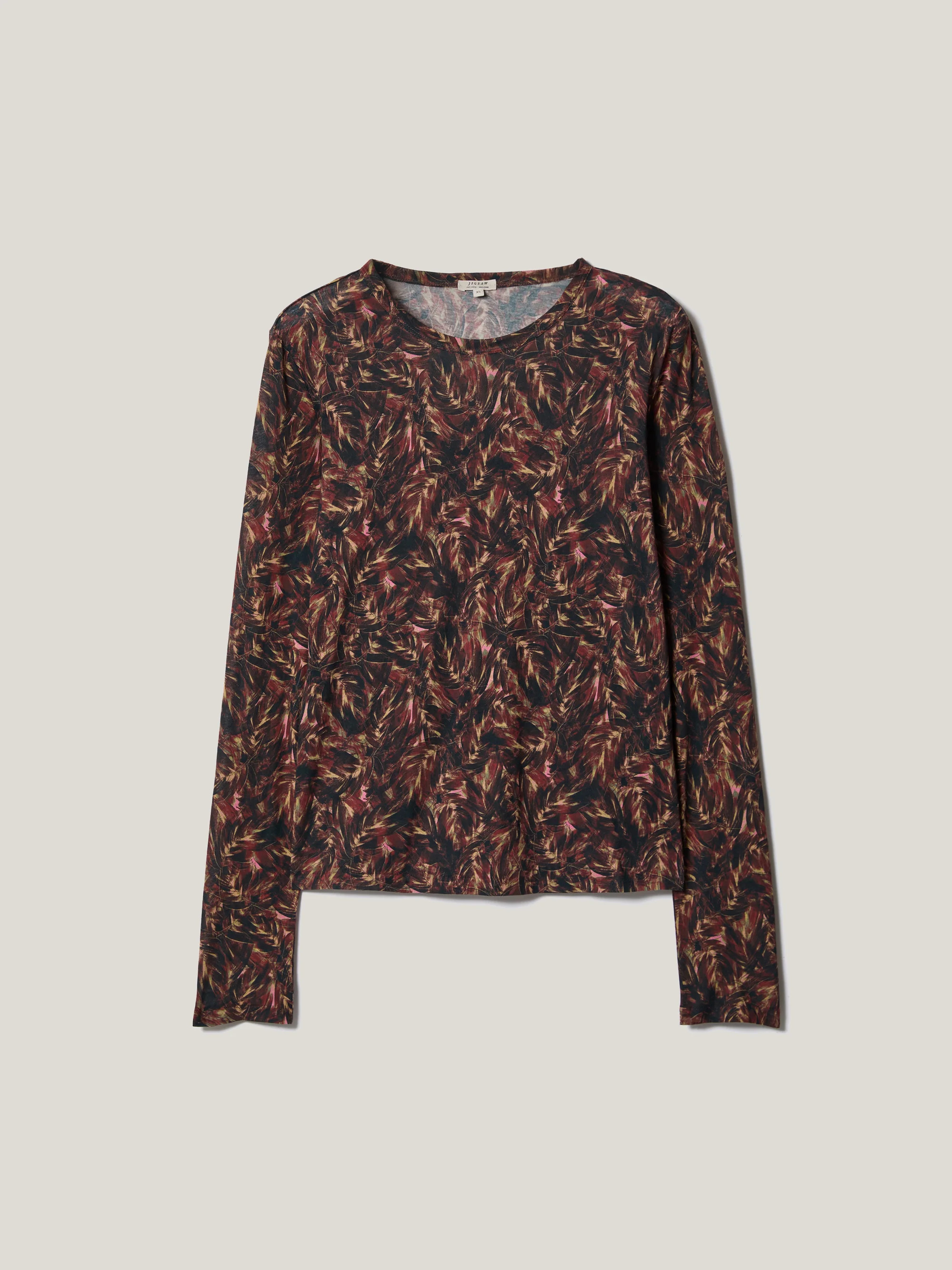 Wild Feather Long Sleeve Tee | Brown | Jigsaw (UK)