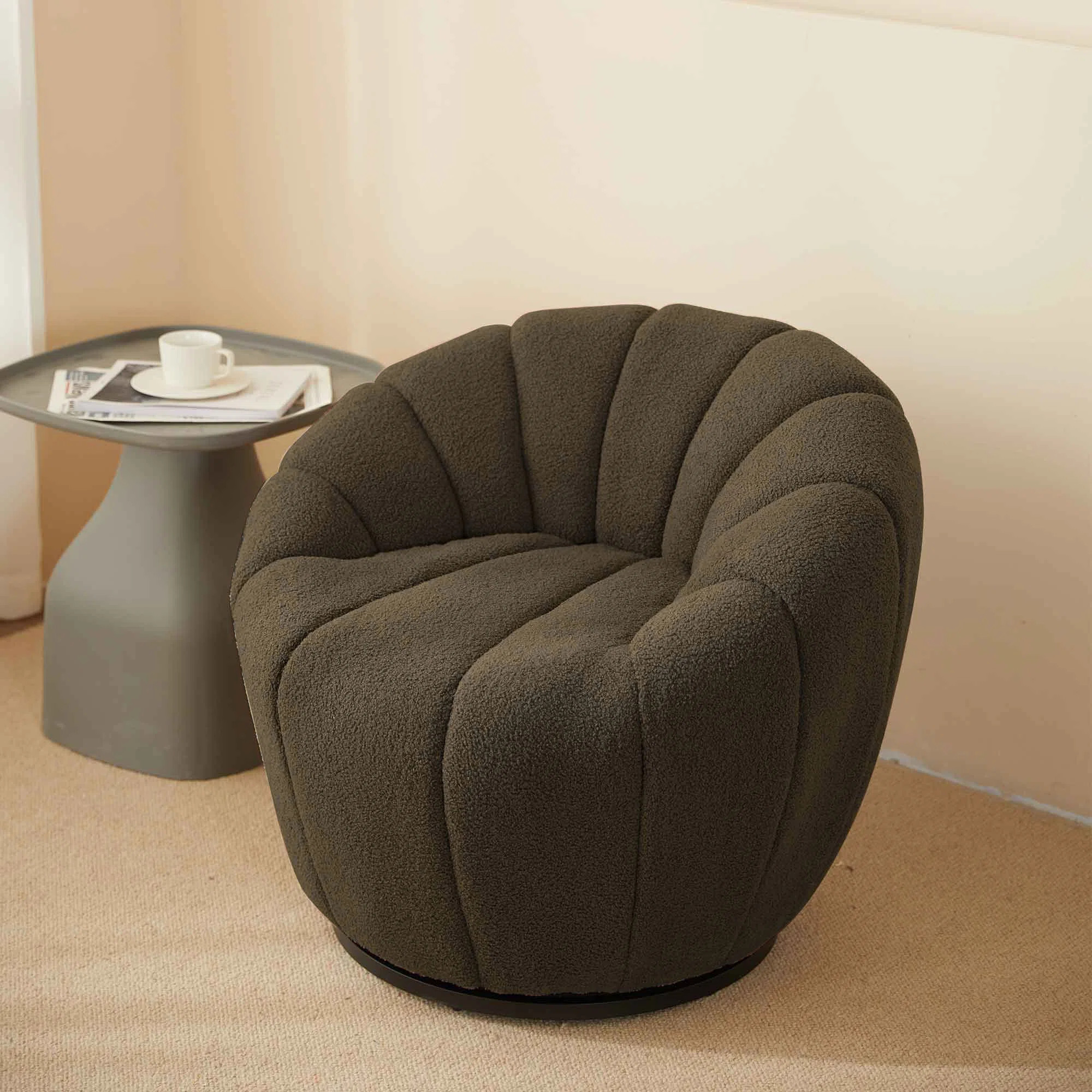 Benales Upholstered Swivel Barrel Chair | Wayfair North America
