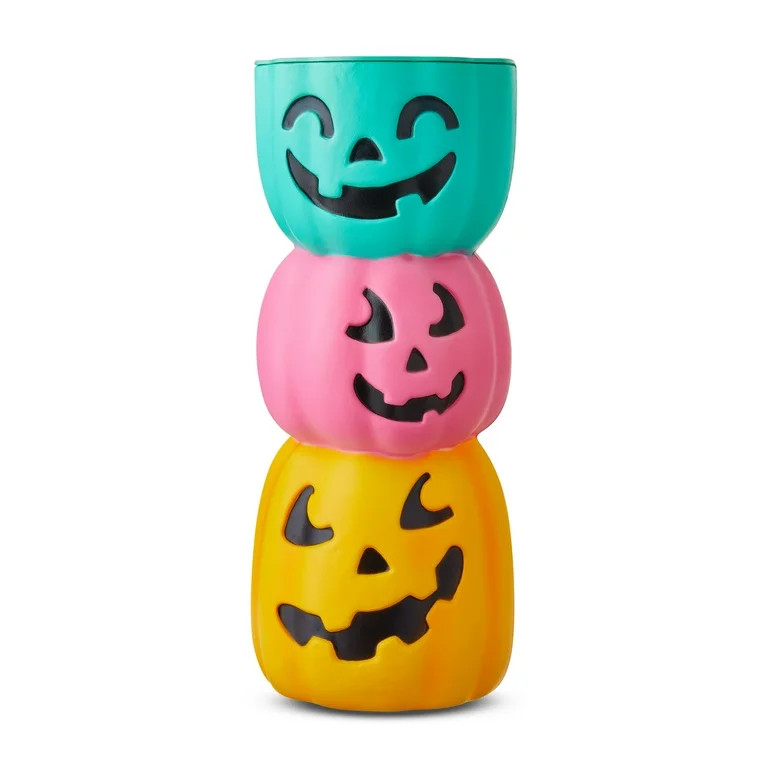12" Colorful Jack-o'-Lantern Blow Mold Stack with Built in Bowl, by Way To Celebrate | Walmart (US)