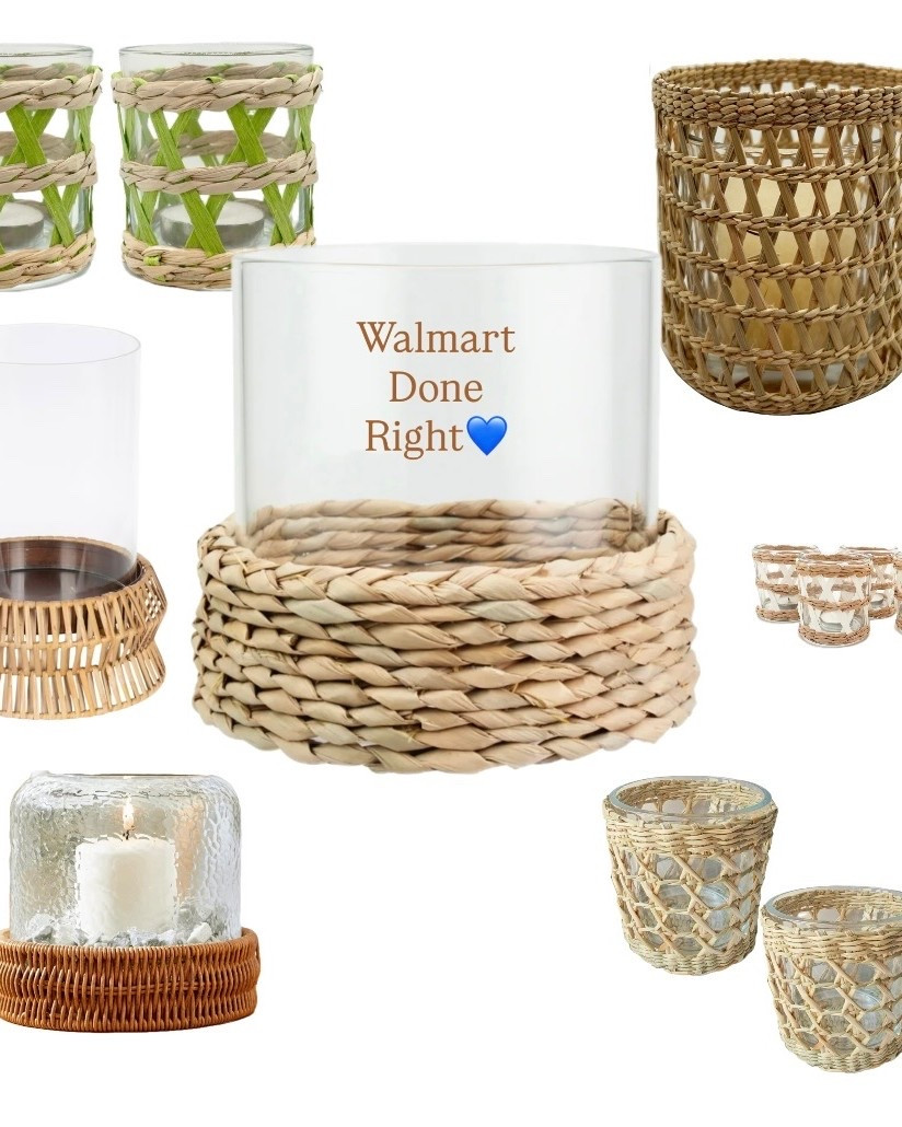 Walmart has really cute rattan candle holders perfect for creating that cozy feel💙 
#rattan #candle #votive #wicker