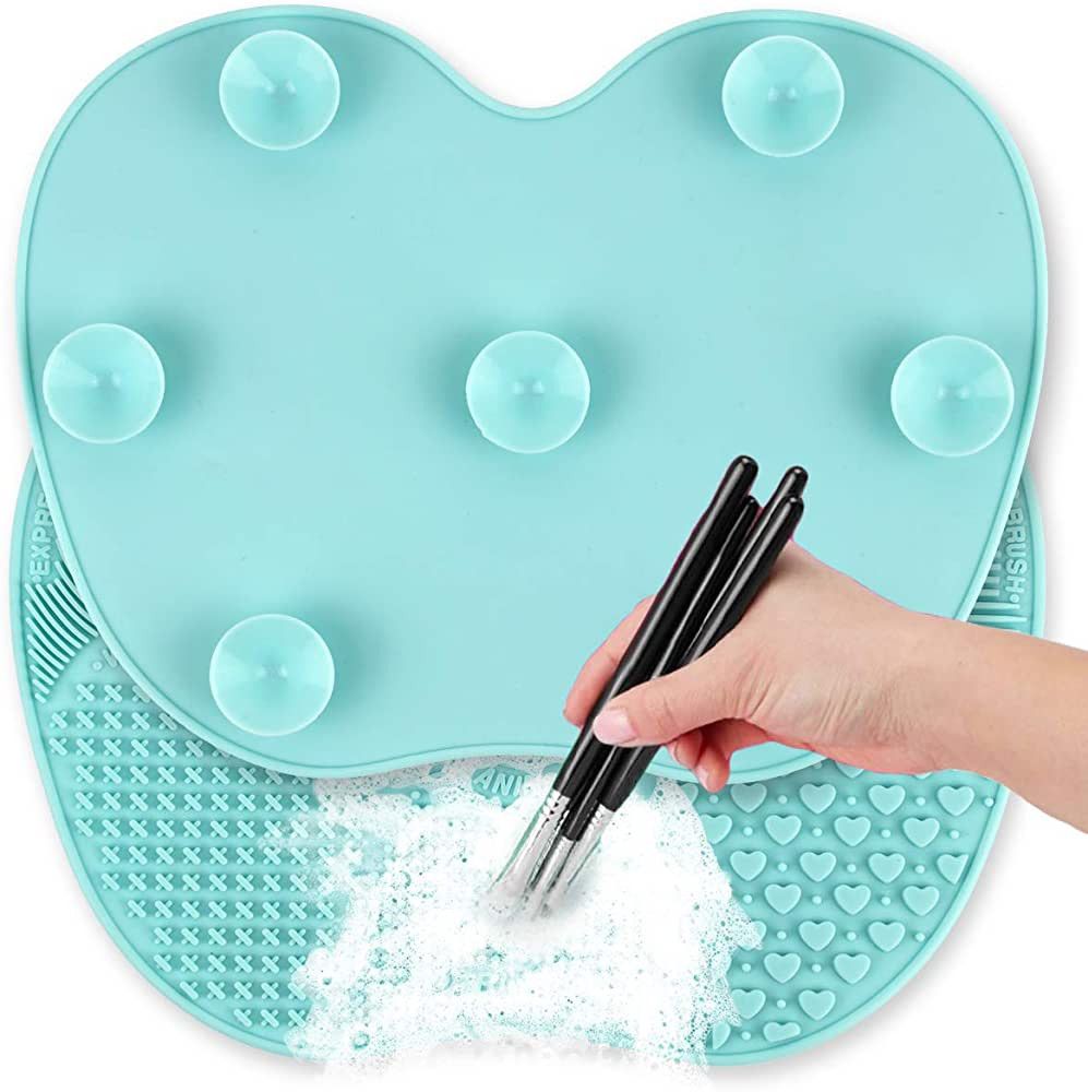 Ranphykx Silicon Makeup Brush Cleaning Mat Makeup Brush Cleaner 9x6.6 inch Big Size Pad Cosmetic ... | Amazon (US)