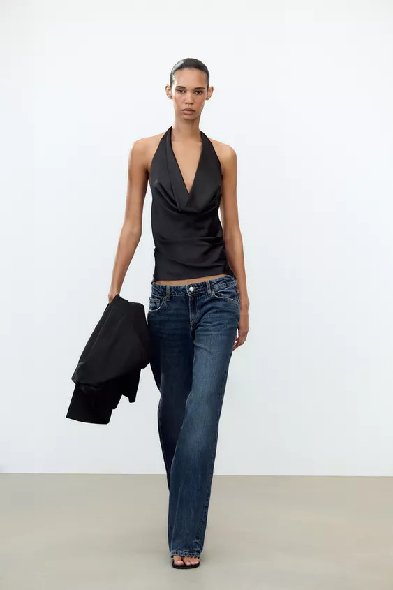 SATIN HALTER TOP | Zara UK