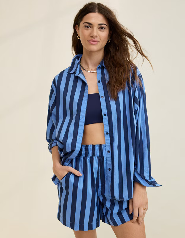 Aerie Good Day Cover Up Button Down Shirt | American Eagle Outfitters (US & CA)
