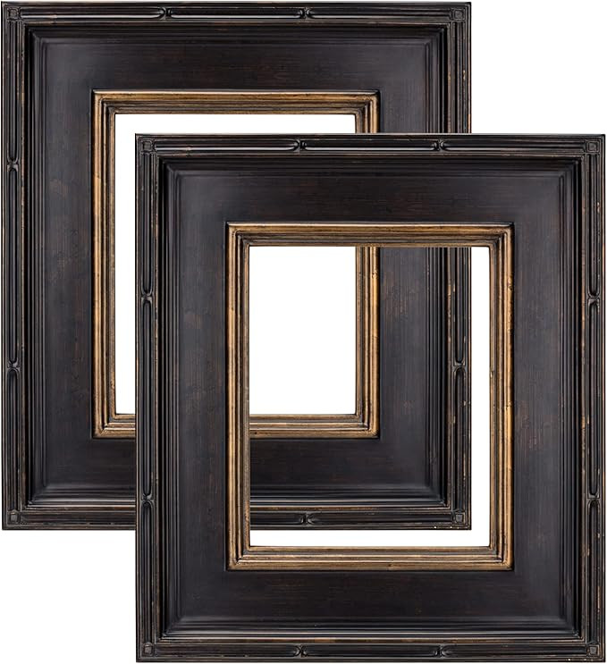 Creative Mark Museum Plein Aire Ornate Picture Frame - 8x10", Set of 2 Antique Black W/Gold Oil P... | Amazon (US)
