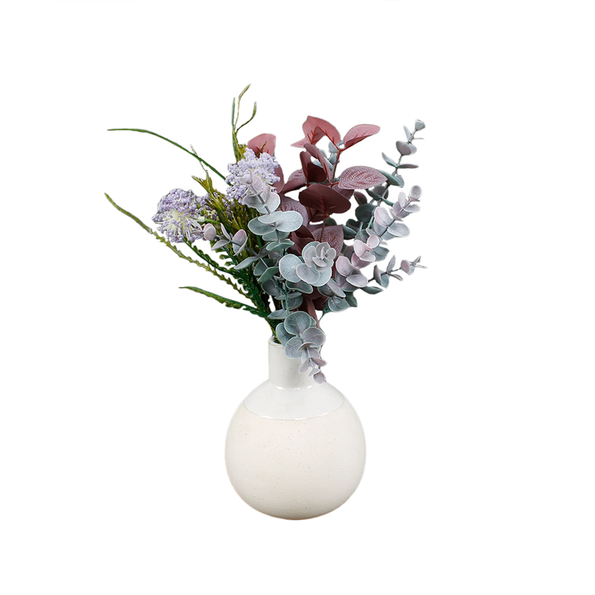 Home Decor Collection 14” Artificial Mixed Floral Arrangement in Sand White Ceramic Vase Made f... | Walmart (US)