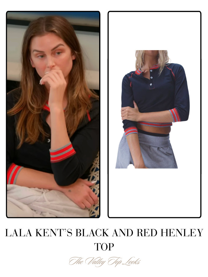 Lala Kent's Black and Red Henley Top 

 