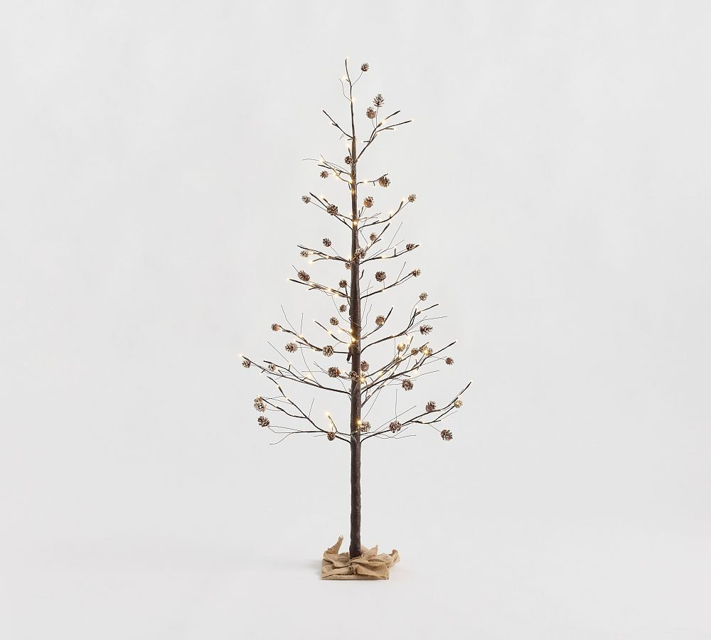 Lit Twinkling Twig Pinecone Tree | Pottery Barn (US)