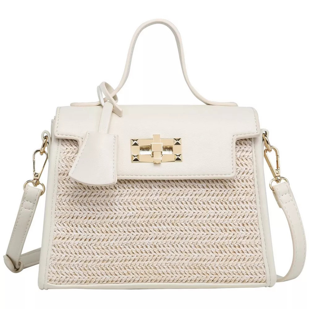 Camelia Straw Vegan Leather Satchel | Bealls