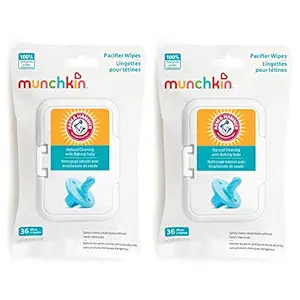 Munchkin® Arm & Hammer Pacifier Wipes - Safely Cleans Baby and Toddler Essentials, 2 Pack, 72 Wi... | Amazon (US)