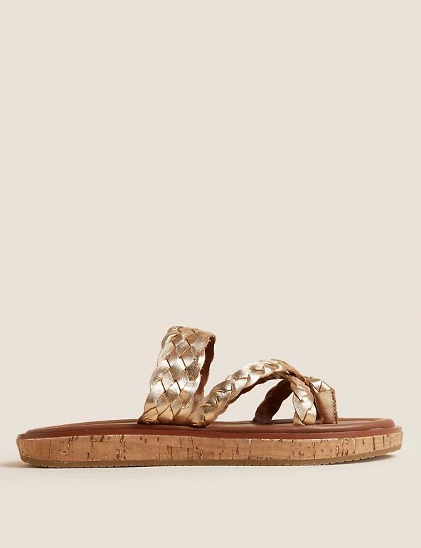 Leather Woven Strappy Sandals | Per Una | M&S | Marks & Spencer (UK)
