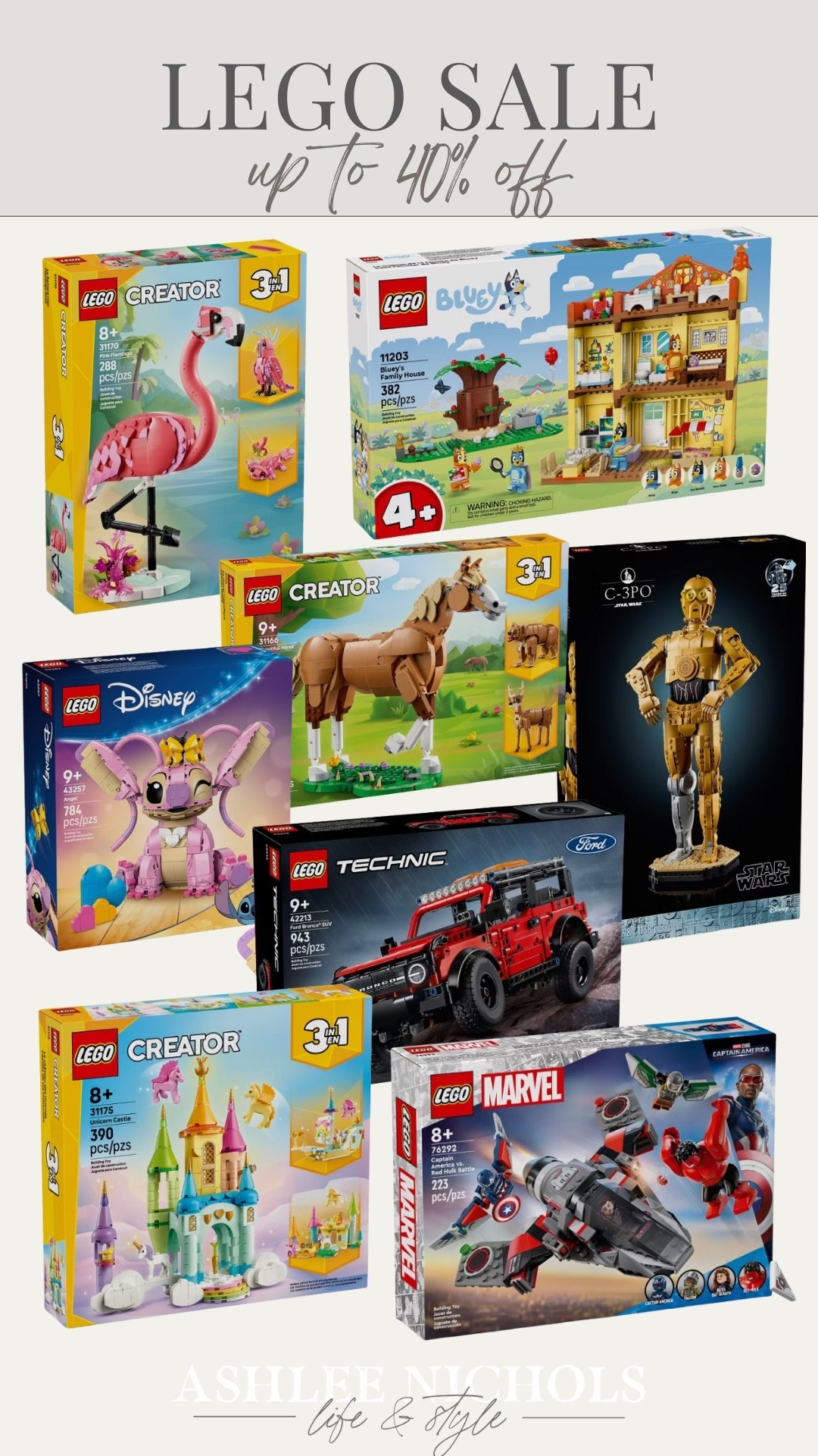 Up to 40% off Lego sets!



#LTKSaleAlert #LTKKids #LTKHoliday