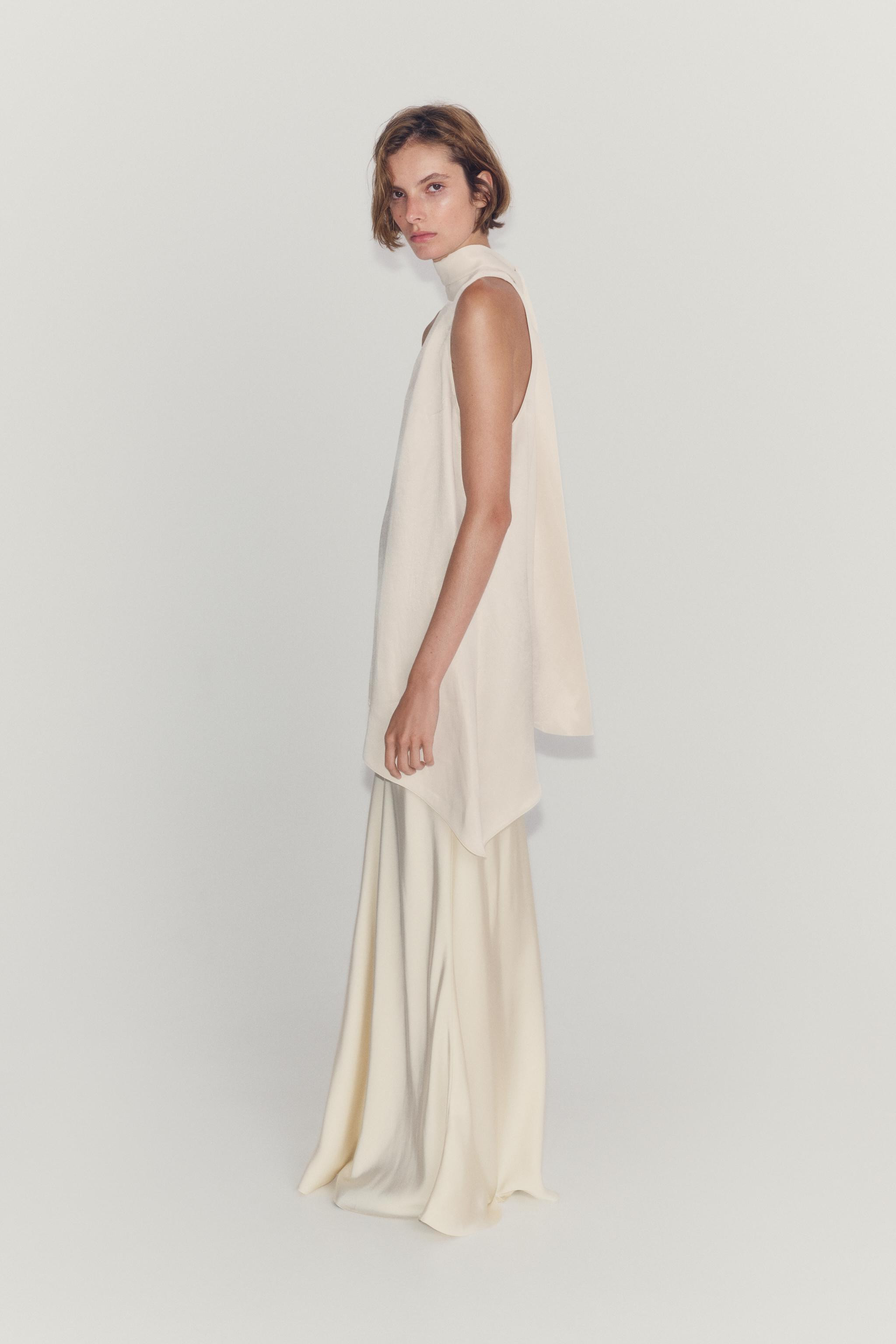 ZW COLLECTION ASYMMETRIC TIE-DETAIL TOP | Zara UK