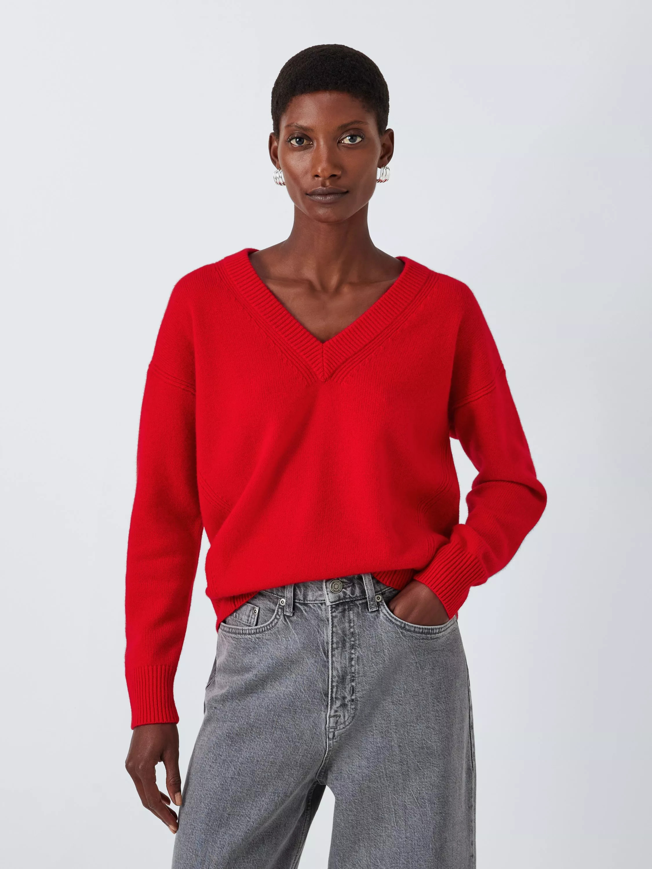 John LewisCashmere Blend V-Neck Sweater, Scarlett | John Lewis (UK)