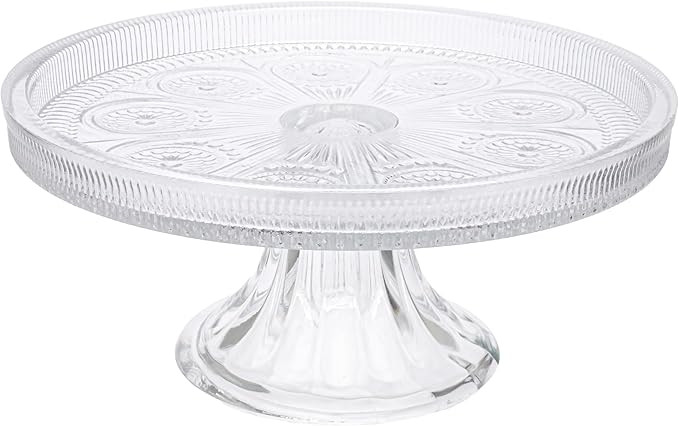 Boston International Vintage-Inspired Glass Cake Stand Round Pedestal for Desserts Cupcakes & Pie... | Amazon (US)