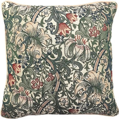 Signare USA William Morris Golden Lily Pillowcase/Cushion Cover Green 18 x 18 inch | Target