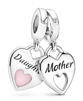 Pandora Sterling Silver Double Heart Split Dangle Charm - Macy's | Macy's