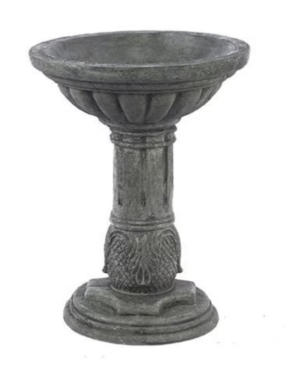 Solid Rock Stoneworks Reeded Birdbath 28in Tall Indigo - Etsy | Etsy (US)