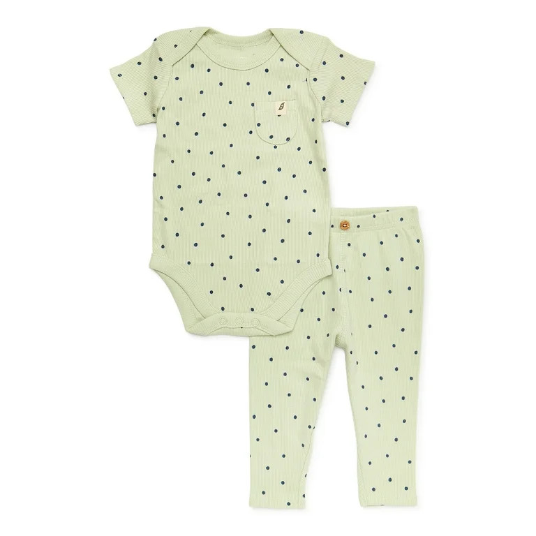 easy-peasy Baby Girls Bodysuit and Legging Outfit Set, 2-Piece, Sizes 0-24 Months | Walmart (US)