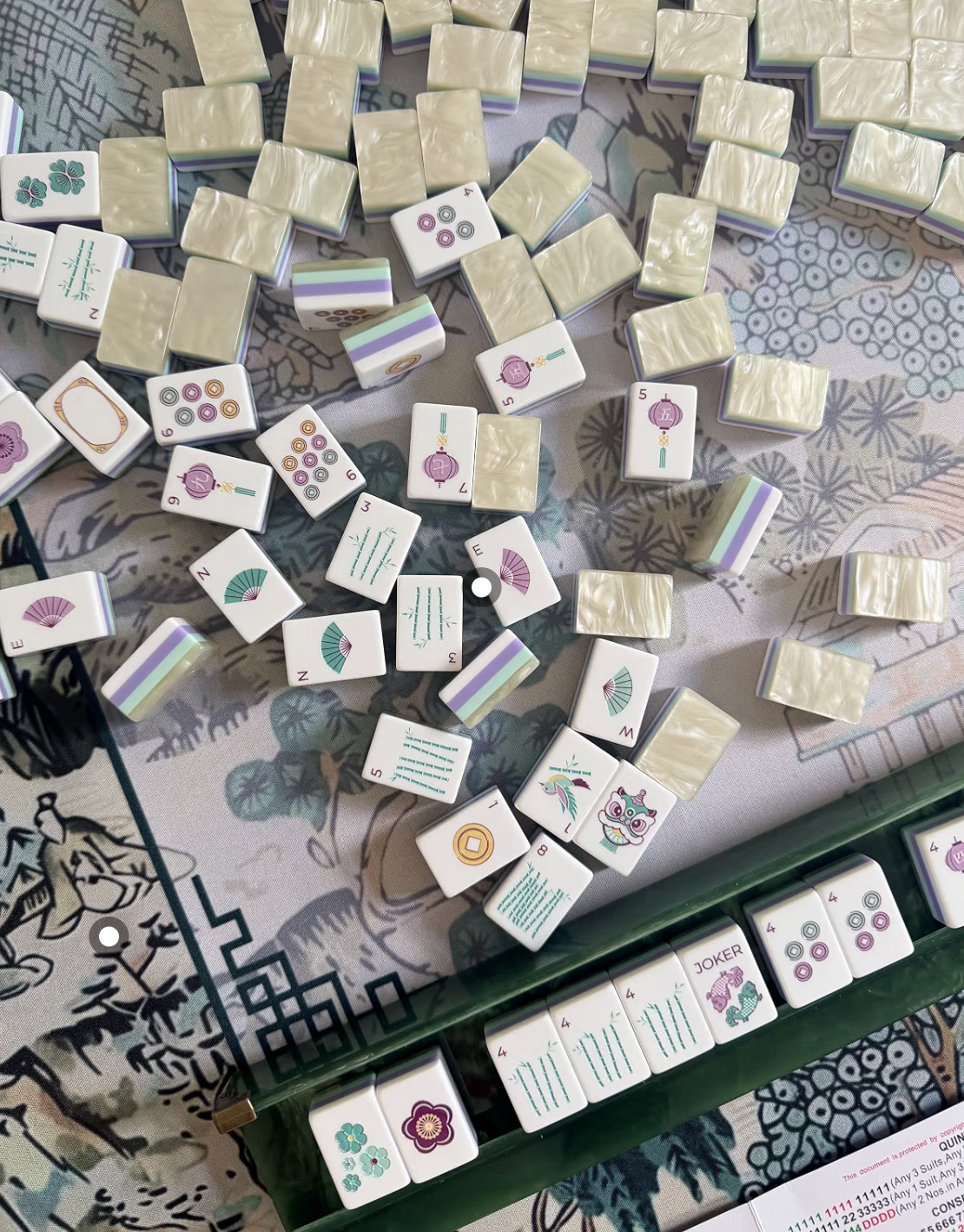Love these tiles!! Linking mat as well #mahjong #TheSouthernSource 

 #LTKdayinmylife #LTKmorningroutine #LTKHome