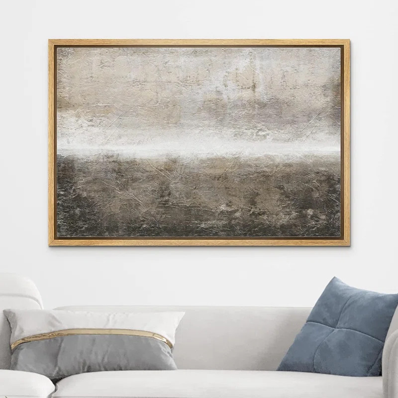 Minimal Landscape " Minimal Brown Brush Stroke Pastel Abstract Landscape Contemporary Art Living ... | Wayfair North America