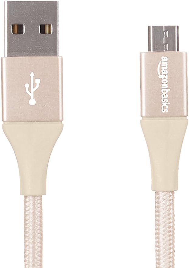 AmazonBasics Double Braided Nylon USB 2.0 A to Micro B Charger Cable | 10 Feet, Gold | Amazon (CA)