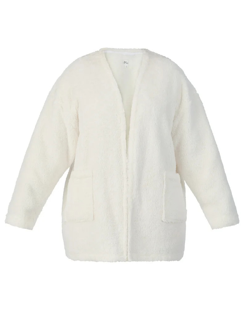Aria Women\u2019s Cozy Sherpa 32\u201d Sleepwear Pajama Cardigan, Sizes XS-4X | Walmart (US)