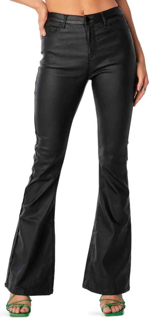 EDIKTED Luna Faux Leather Flare Leg Pants | Nordstrom | Nordstrom