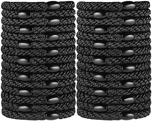 Black Elastic Hair Ties for Women and Girls, Funtopia 30 Pcs No Metal No Slip Braided Ponytail Ho... | Amazon (US)