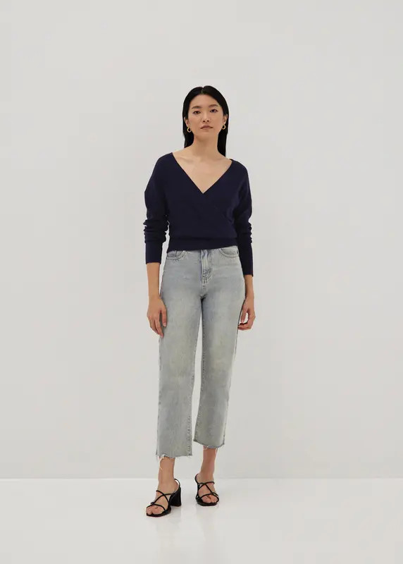 Everly Surplice Front Knit Sweater | LOVEBONITO SINGAPORE PTE LTD