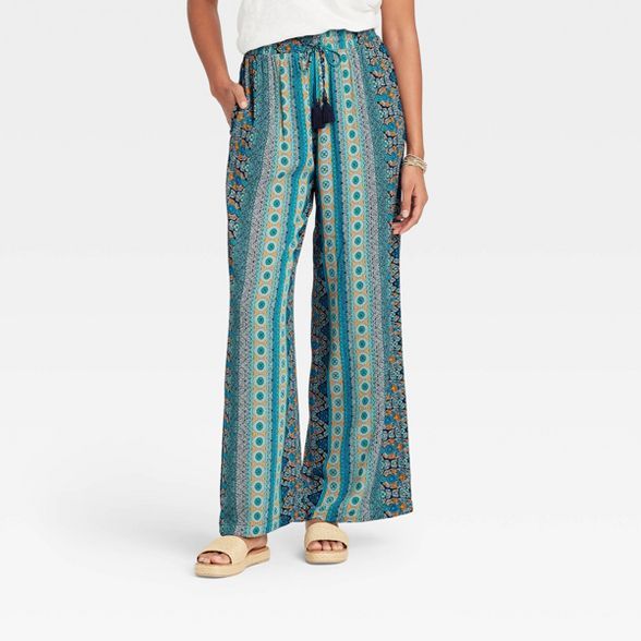 Women's Printed Pull-On Pants - Knox Rose™ Blue | Target