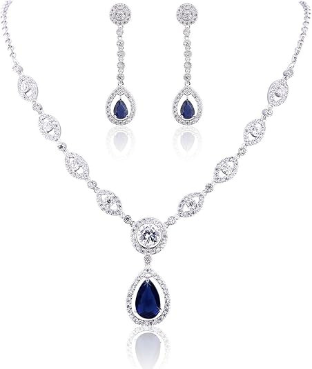 GULICX AAA Cubic Zirconia CZ Silver Plated Base Women's Party Jewelry Set Earrings Pendant Neckla... | Amazon (US)