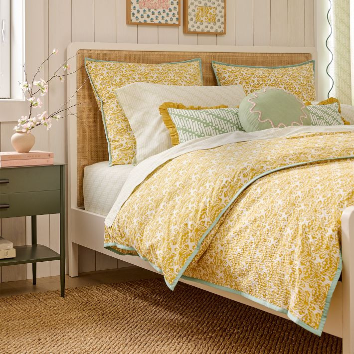 RHODE Lotus Reversible Duvet Cover & Shams | West Elm (US)