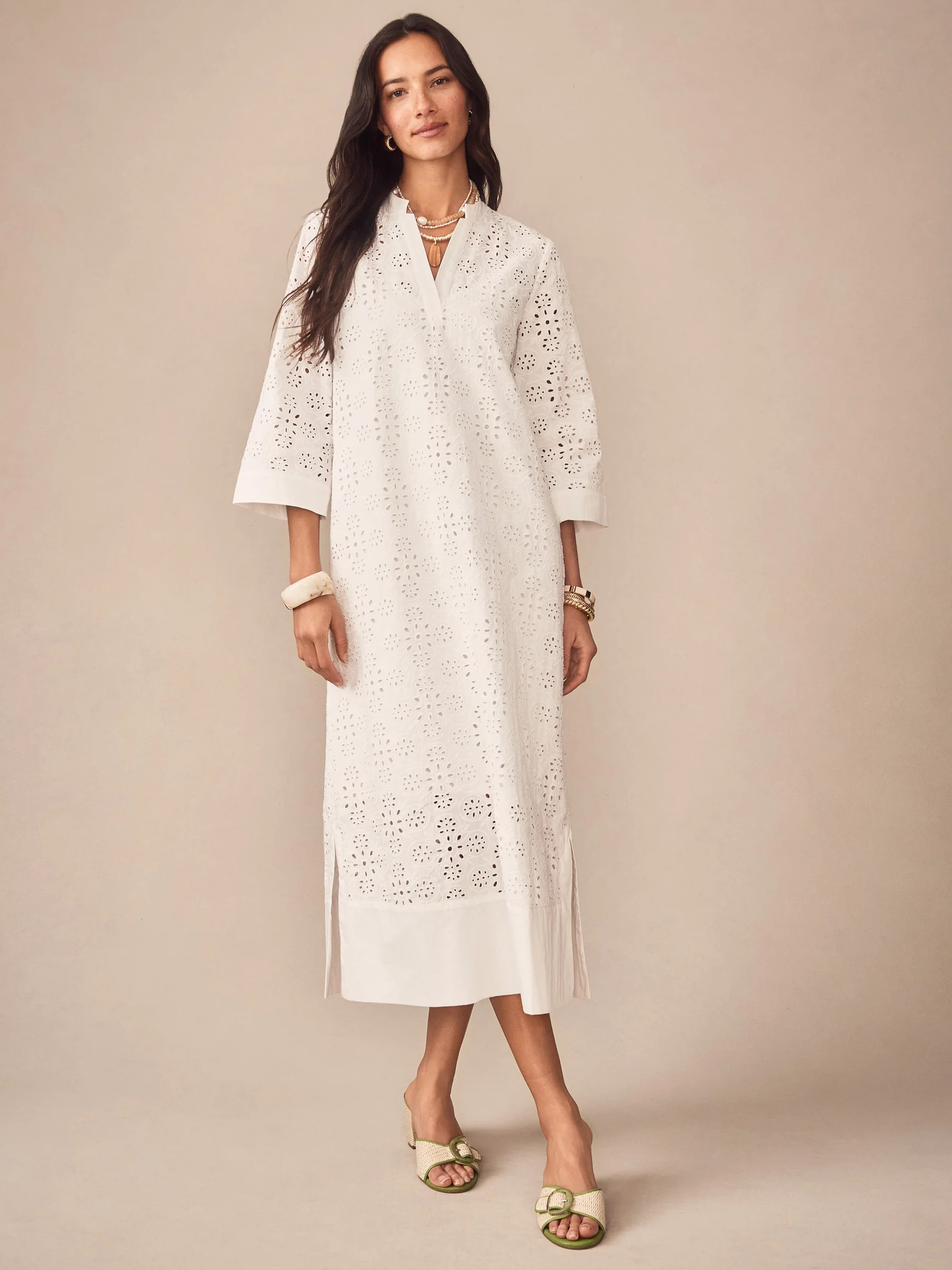 Off_White Embroidery Cindy Dress | Women's Dresses | J.McLaughlin | J.McLaughlin