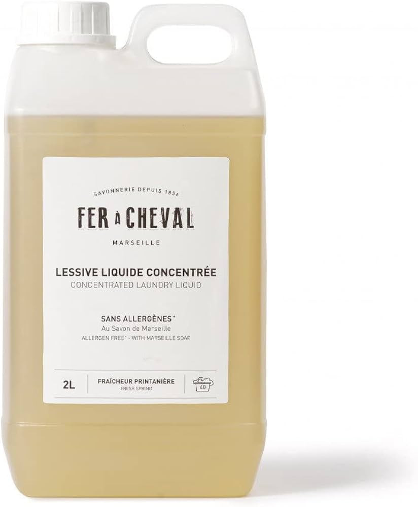 Fer à Cheval Concentrated Laundry Liquid, Allergen Free with Marseille Soap Fresh Spring, 2L/67.... | Amazon (US)